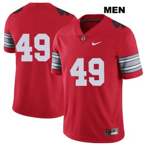 Men's NCAA Ohio State Buckeyes Liam McCullough #49 College Stitched 2018 Spring Game No Name Authentic Nike Red Football Jersey JQ20G13OM